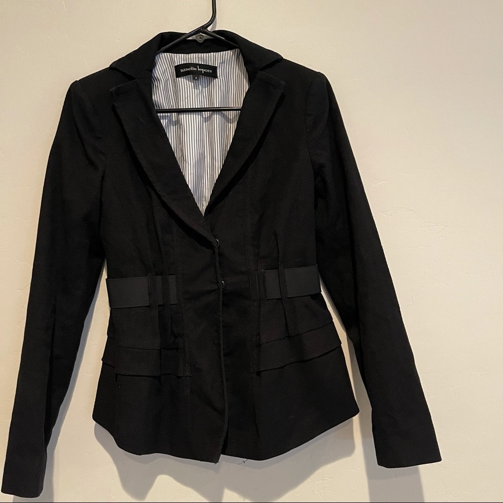 Nanette Lepore Textured Blazer Elastic Belt